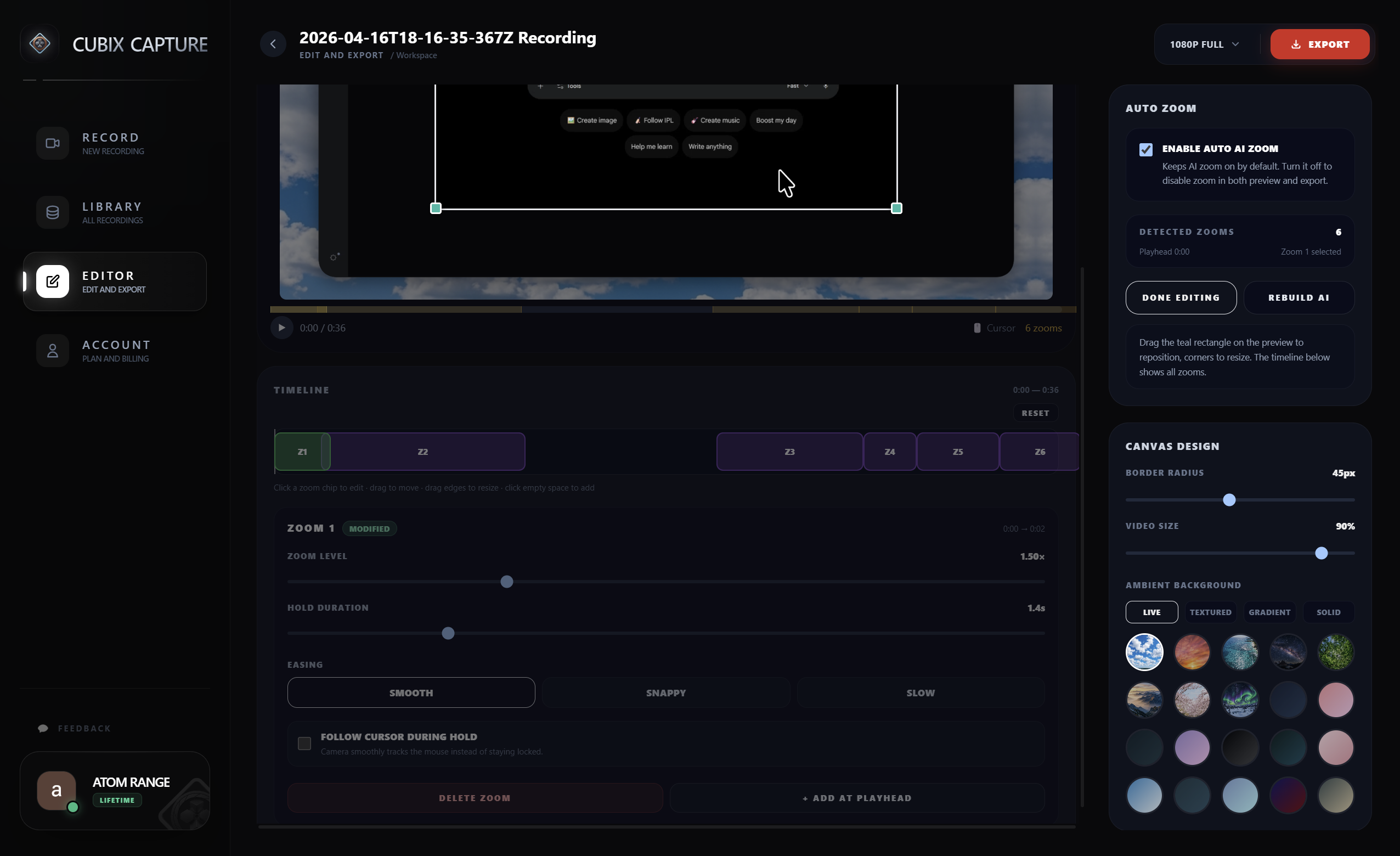 Cubix Capture preview