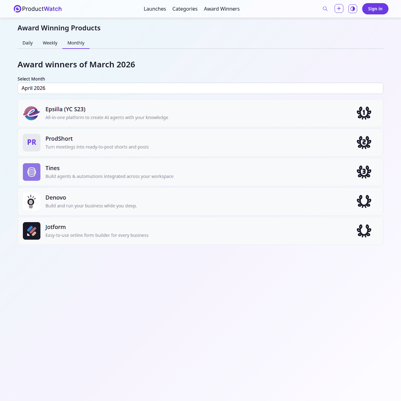 Product Watch preview